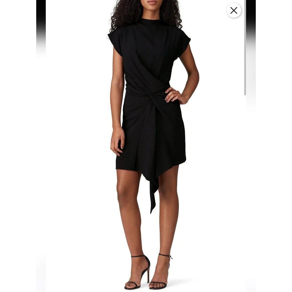 Nina Ricci Tasha Black Draped Mini Dress Size 36
